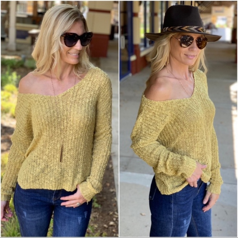 Mustard Twist Back Sweater - Picture 3 of 3